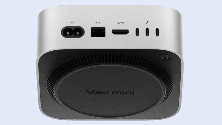 Nowy Mac mini M4: Przycisk zasilania umieszczony na spodzie urządzenia