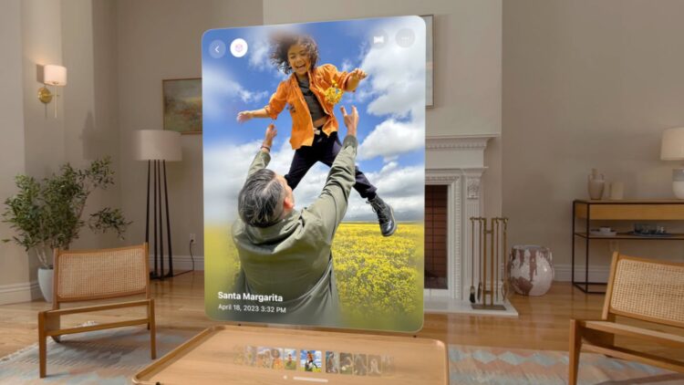 Wsparcie dla zdjęć i filmów przestrzennych w Safari na Vision Pro