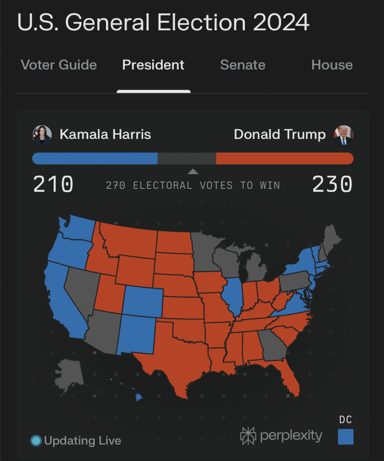 Drugim zwycięzcą wieczoru wyborczego: Perplexity