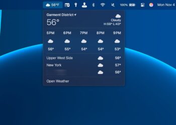 Nowa funkcja pogody w menu barze macOS Sequoia 15.2