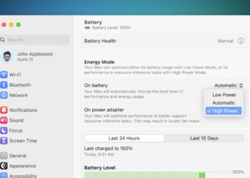 Tryb Wysokiej Mocy dostępny na MacBookach Pro z czipem M4 Pro oraz Mac mini