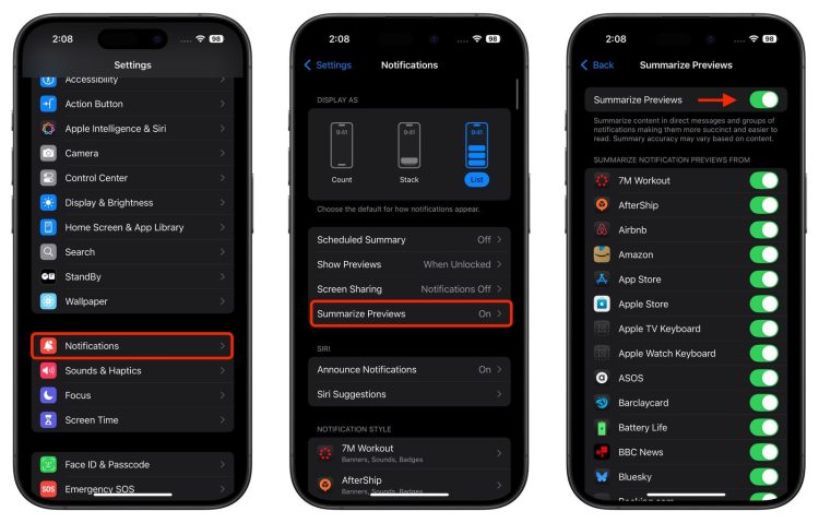 Jak zarządzać funkcją podsumowania powiadomień w iOS 18.1