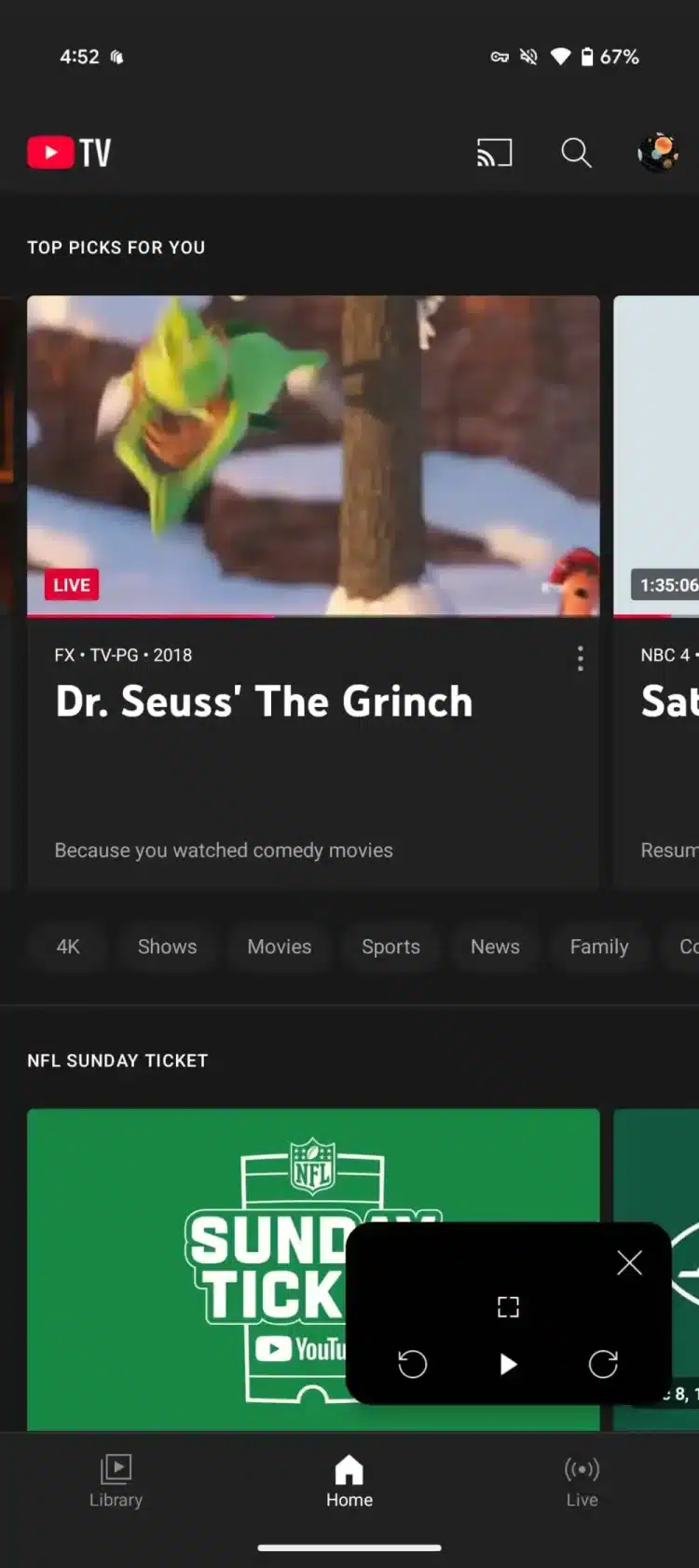 Nowy wygląd YouTube TV na Androida inspirowany kontrowersyjnym designem z głównej aplikacji YouTube