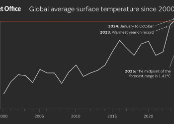 Prognoza globalna na 2025 rok przewiduje spadek temperatur poniżej 1,5°C