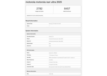 Motorola Razr Ultra 2025 pojawia się w Geekbench z zaskakującym procesorem