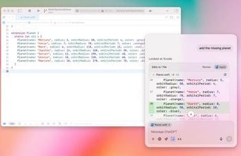 ChatGPT zintegrowany z Xcode i innymi popularnymi edytorami na macOS