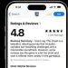 Podsumowania recenzji w App Store z wykorzystaniem AI w iOS 18.4