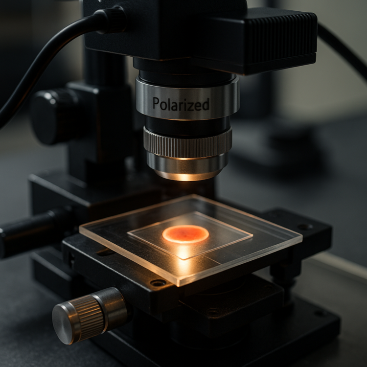 Polaryzowane światło bez barwienia ujawnia drobne odkształcenia krwinek czerwonych