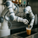 Robot barman ADAM serwuje napoje podczas meczu Vegas Golden Knights