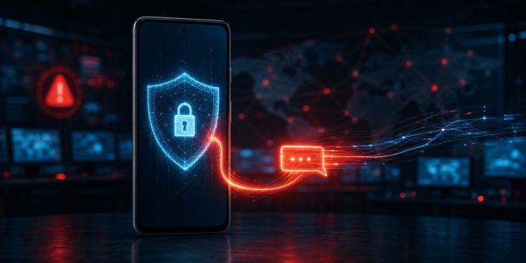 Wiadomość omijająca cyfrową ochronę zablokowanego smartfona z Androidem