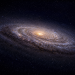 Spiralny dysk galaktyki otoczony rozproszonym halo gwiazd