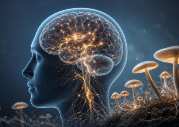 Ilustracja neuronów i badań nad mózgiem