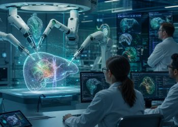 Robot chirurgiczny pracujący na cyfrowym modelu narządu