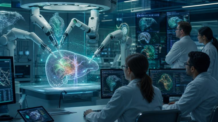 Robot chirurgiczny pracujący na cyfrowym modelu narządu