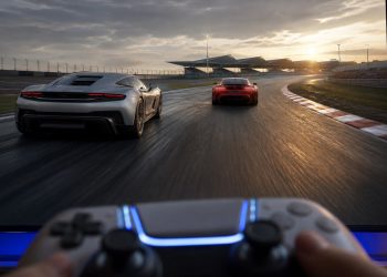 Realistyczna gra wyścigowa na PlayStation 5 z samochodami na torze