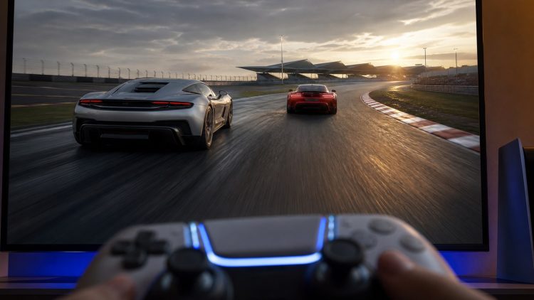 Realistyczna gra wyścigowa na PlayStation 5 z samochodami na torze