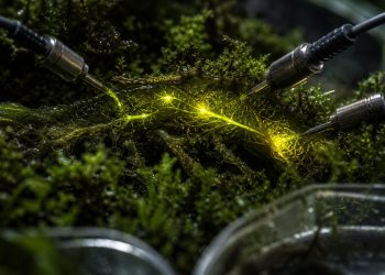 Elektryczne impulsy rejestrowane w tkance mchu