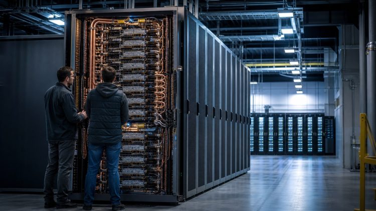 Wielki system szafowy do obliczeń sztucznej inteligencji