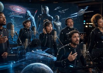 Zespół aktorów podczas nagrań do projektu science fiction Star Wars Zero