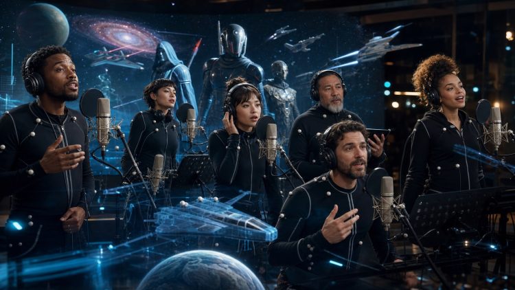 Zespół aktorów podczas nagrań do projektu science fiction Star Wars Zero