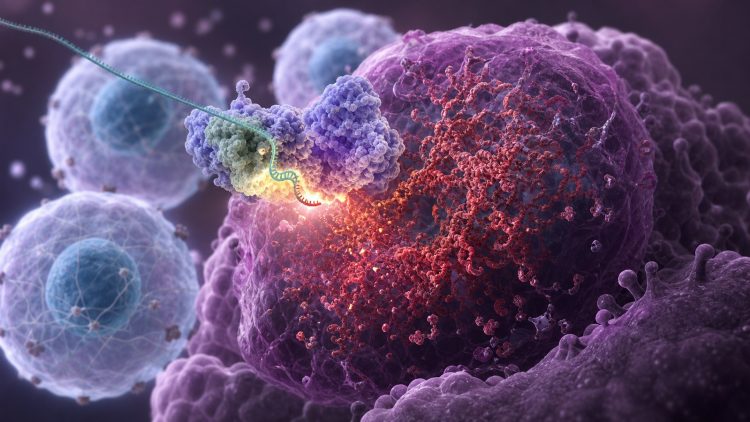 Mechanizm CRISPR Cas12a2 niszczący DNA komórki nowotworowej