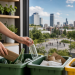 Segregowanie szkła, papieru i metalu w domowej strefie recyklingu
