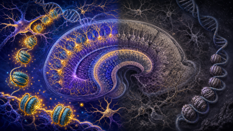 Neurony hipokampa splecione z DNA i zmieniającą się strukturą chromatyny