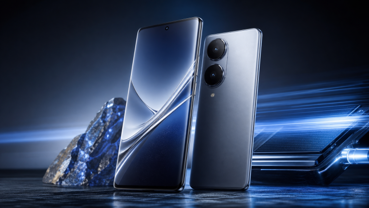 Smukły smartfon z zakrzywionym ekranem i dwoma dużymi obiektywami aparatu