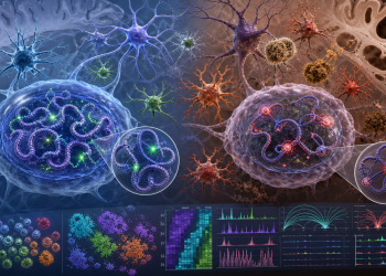 Neurony i komórki glejowe ze zmianami przestrzennej organizacji DNA