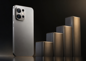 Nowy smartfon klasy premium przedstawiony obok rosnących poziomów cen