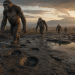 Grupa Paranthropus boisei pozostawia głębokie ślady na wilgotnym podłożu