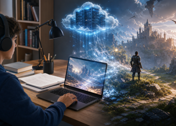 GeForce NOW pozwala grać w gry PC i uczyć się na jednym laptopie