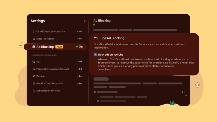 Przeglądarka DuckDuckGo blokuje reklamy wideo w serwisie YouTube