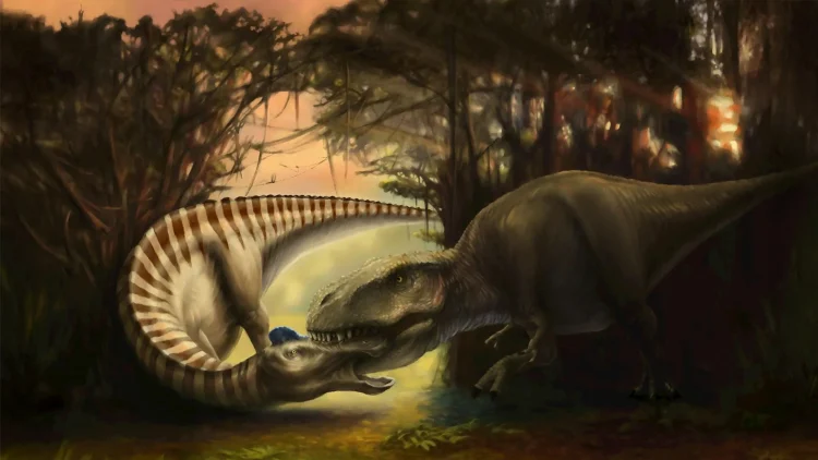 Skamielina dinozaura ukazuje ostatnie chwile ataku tyranozaura