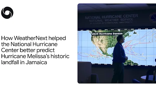 Jak WeatherNext pomogło lepiej przewidzieć historyczne uderzenie huraganu Melissa w Jamajkę