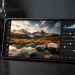 Smartfon z profesjonalnym mobilnym edytorem zdjęć oraz aparatem fotograficznym w tle