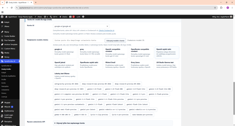 SyndiScribe AI – Autoblog wtyczka do automatyzacji treści w WordPressie