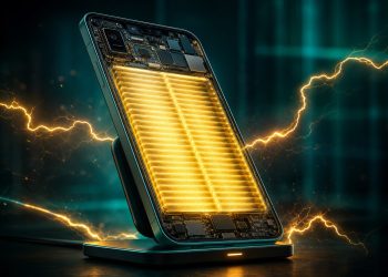 Koncepcyjny smartfon z bardzo dużym ogniwem widocznym wewnątrz obudowy